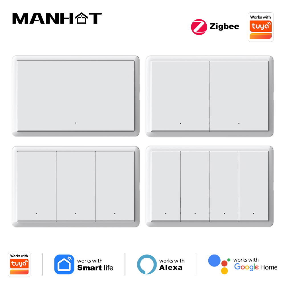 Smart Home Alexa - Sakelar Zigbee Pintar Manhot Tanpa Kabel