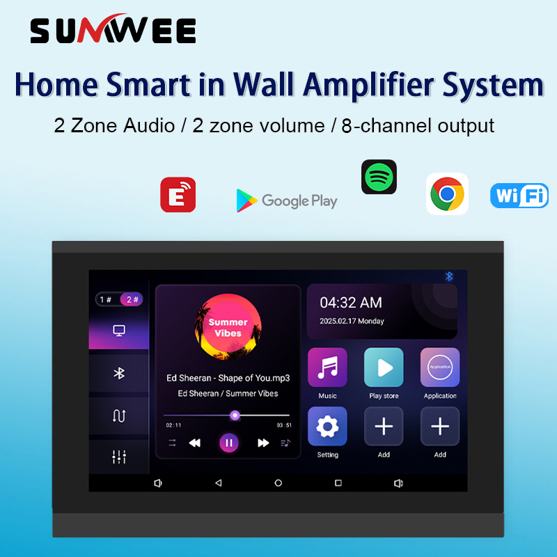 Smart Home Touchscreen Control Panel - Home Smart Auido di amplifier dinding