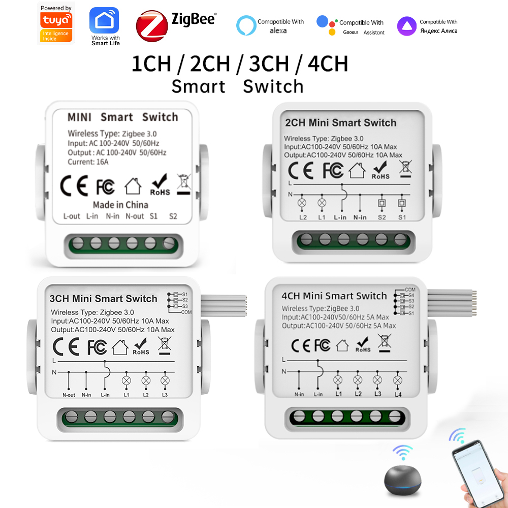 Smart Home Alexa - Tuya Zigbee 3.0 Smart Switch 1/2/3/4-Way