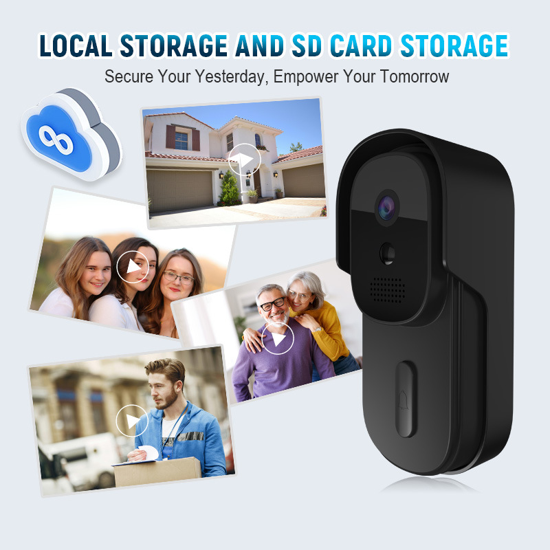 Smart Home Battery Camera - Tuya Video Doorbell 2MP Tahan Air