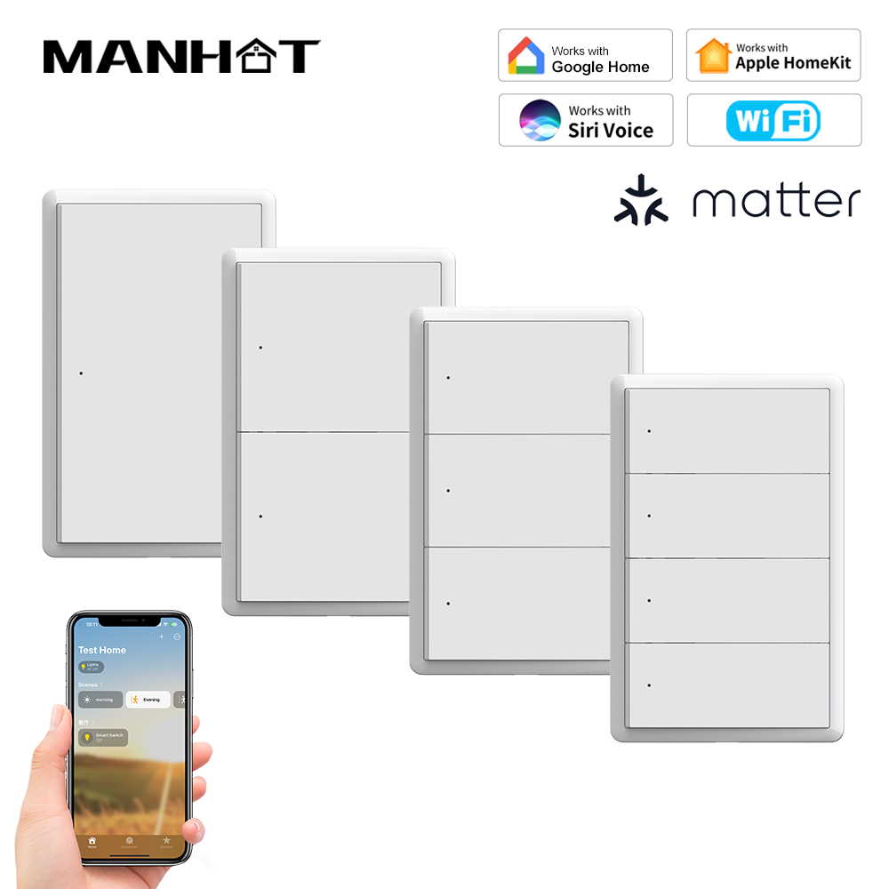 Smart Home Alexa - MANHOT Homekit WiFi Smart Switch Tanpa