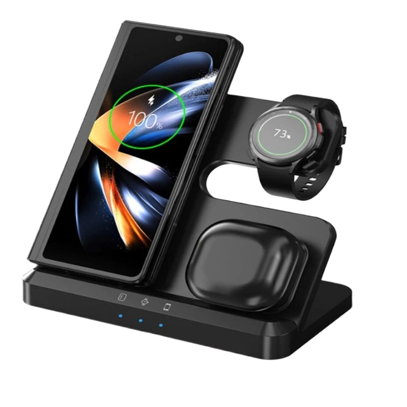 Smart Home Office - Stasiun Pengisian Daya Nirkabel 3 in