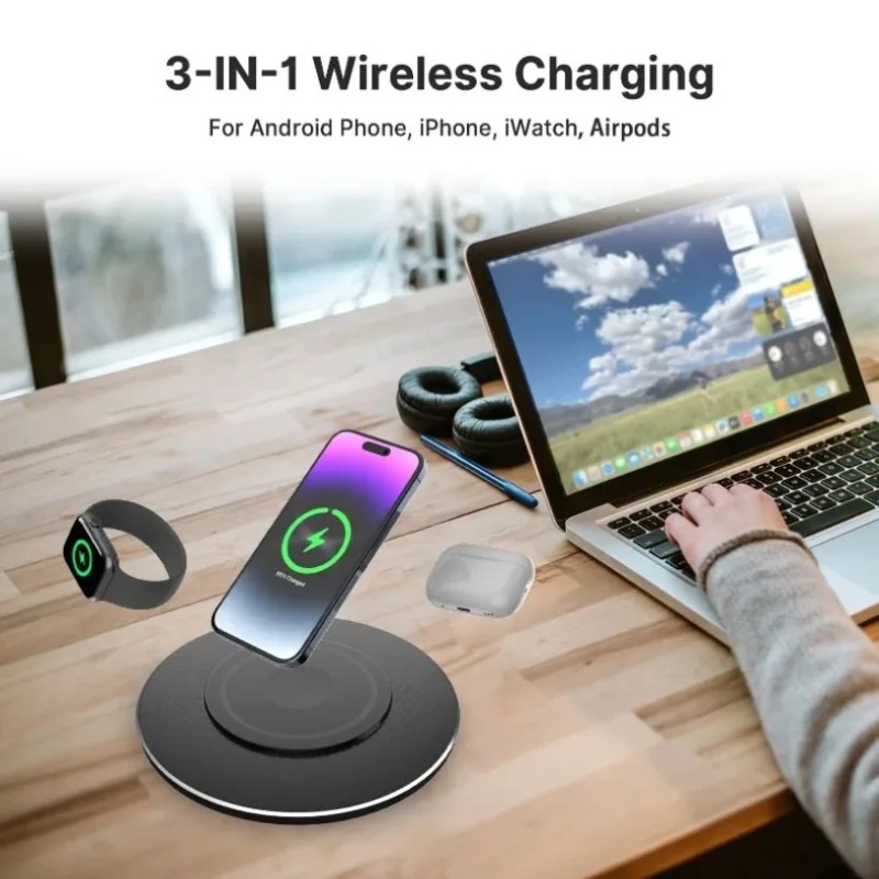 Smart Home Office - Pengisi Daya Nirkabel 3 in 1