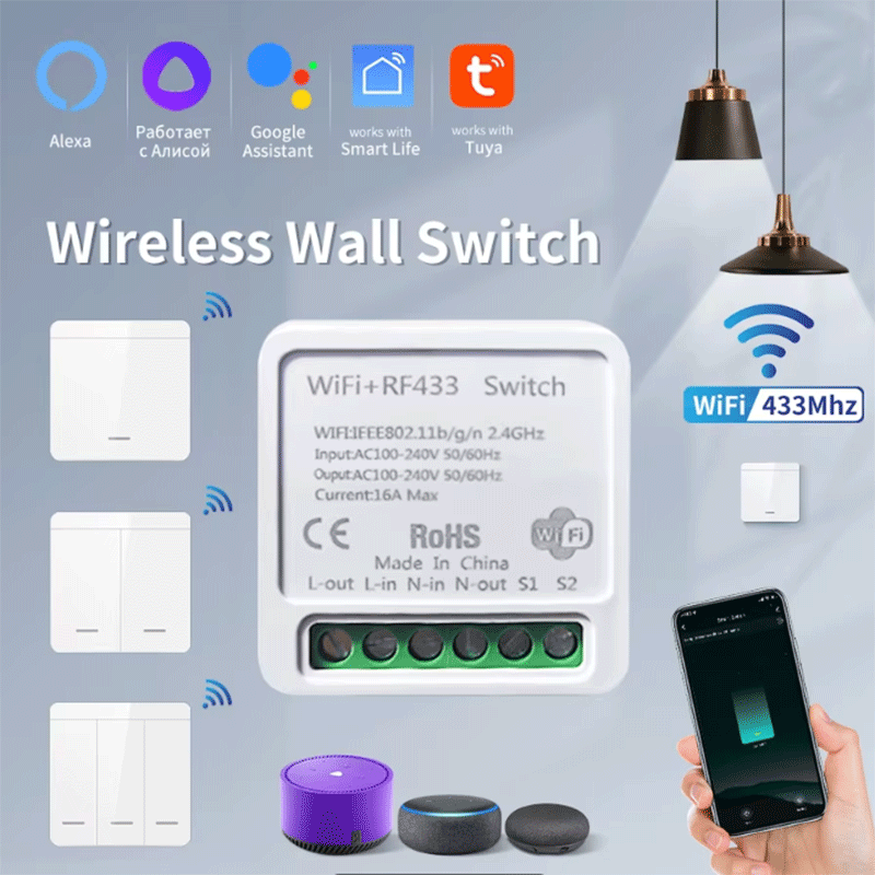 Sakelar Lampu Pintar WiFi Tuya - Smart Home Alexa ulasan dan harga