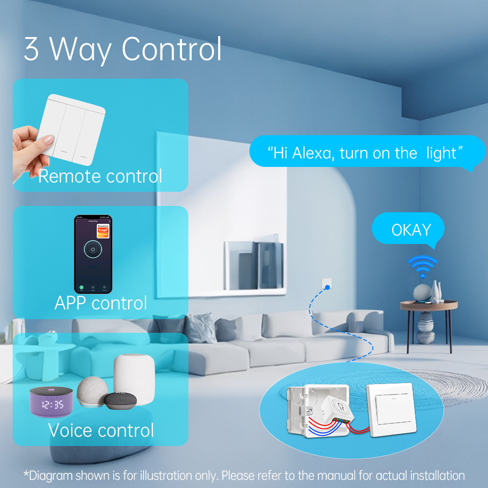 Sakelar Lampu Pintar WiFi Tuya - Smart Home Alexa ulasan dan harga