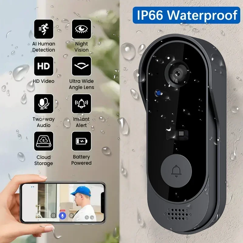 Kamera Bel Pintu Nirkabel HD T - Smart Home Battery Camera ulasan dan harga