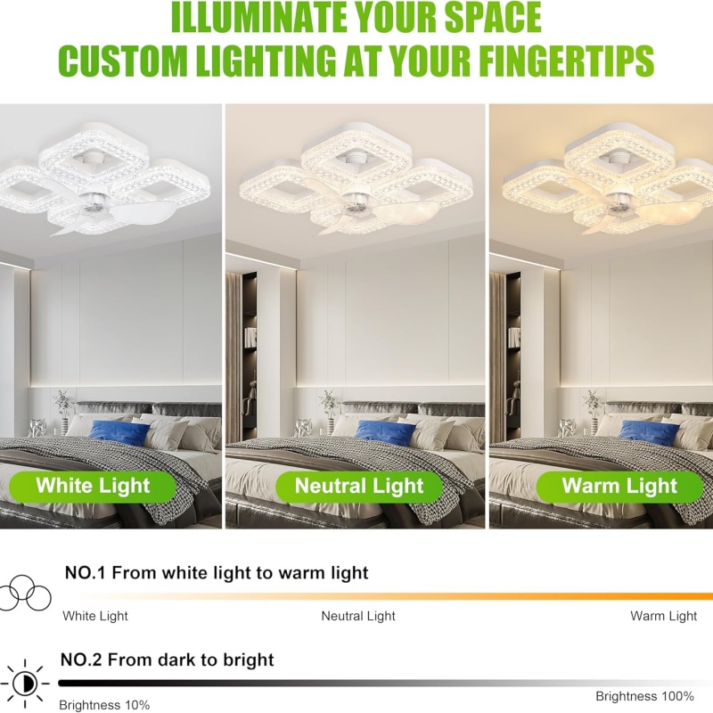 Lampu Kipas Angin LED Pintar 4 - Smart Home Living Room ulasan dan harga