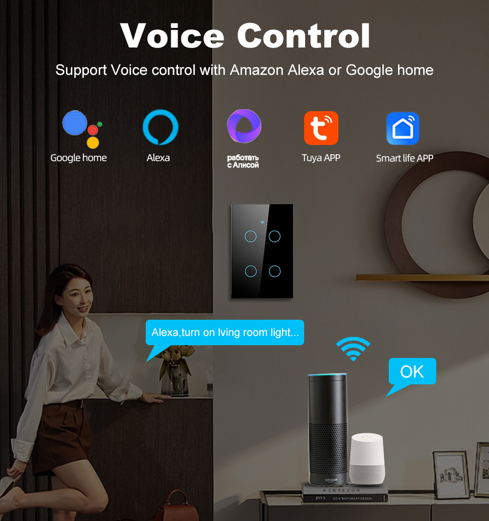 Smart Life Wifi+Bluetooth Touc - Smart Home Touchscreen Control Panel ulasan dan harga