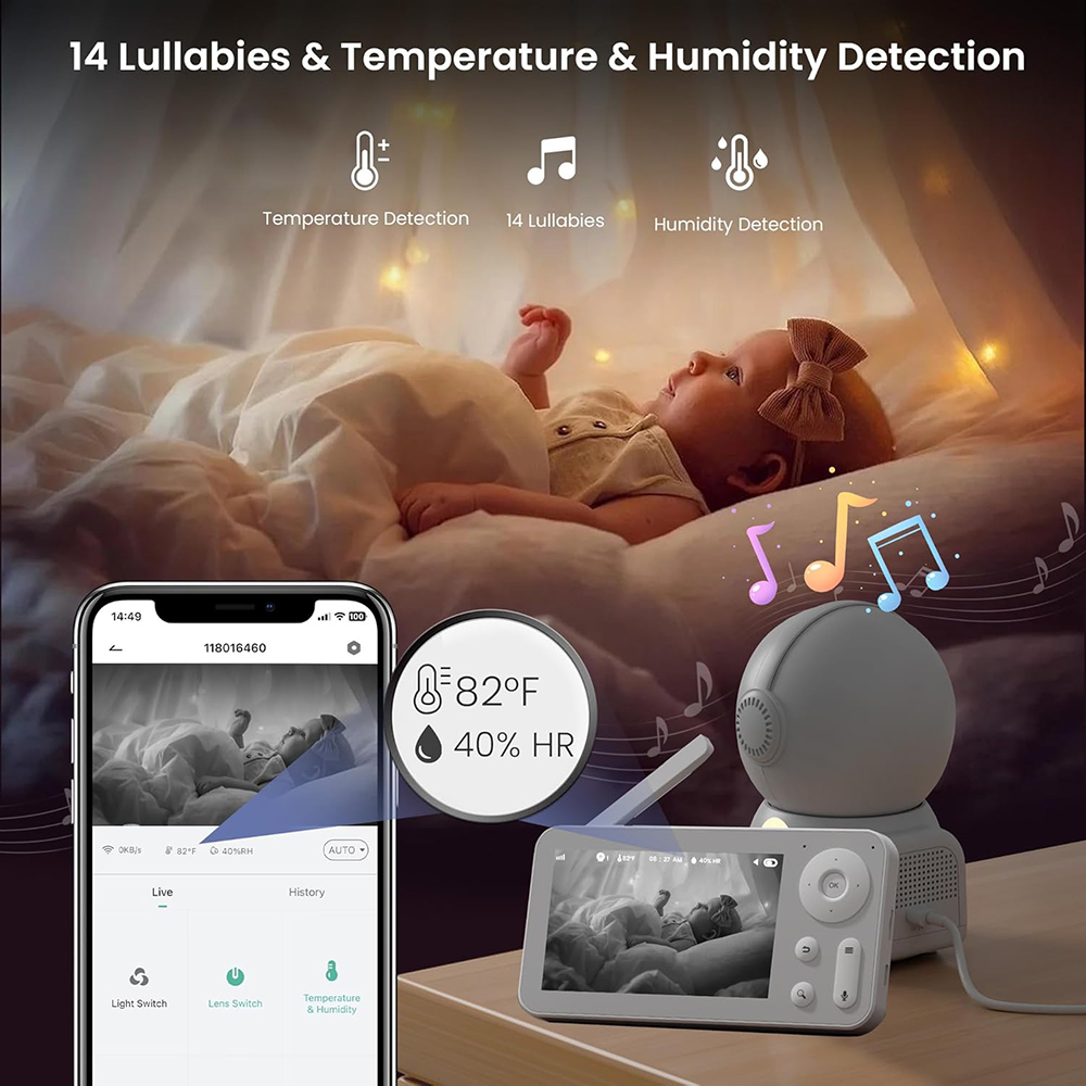 Monitor bayi 2K, dengan 2 kame - Smart Home Battery Camera ulasan dan harga